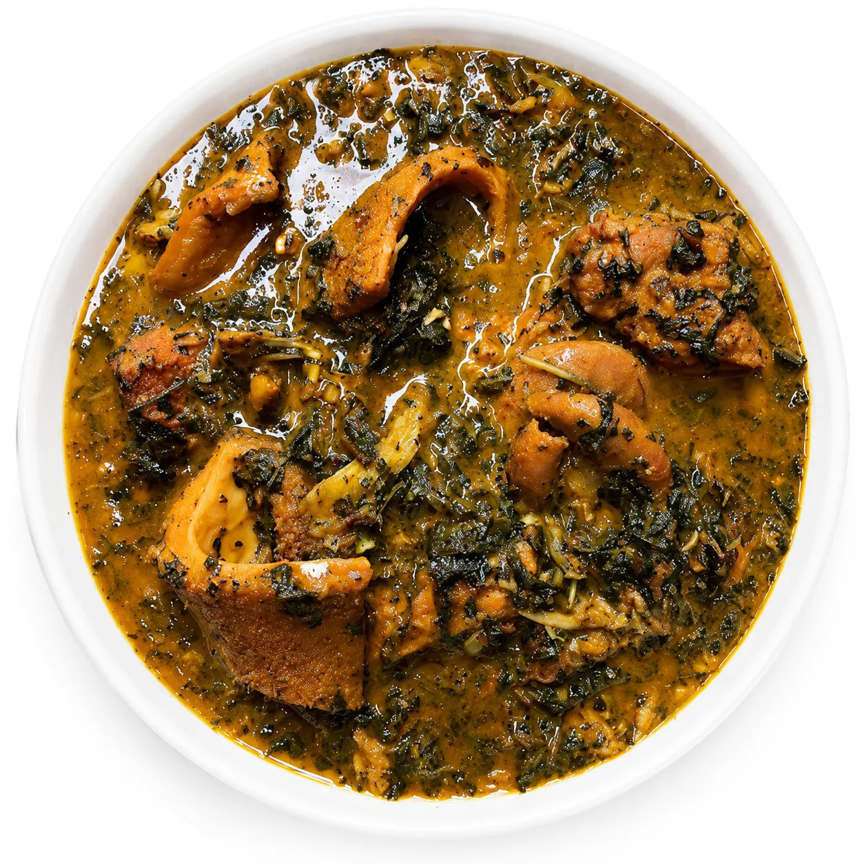 Pounded Yam and Bitter Leaf Soup at Akin's African Restaurant in Winnipeg